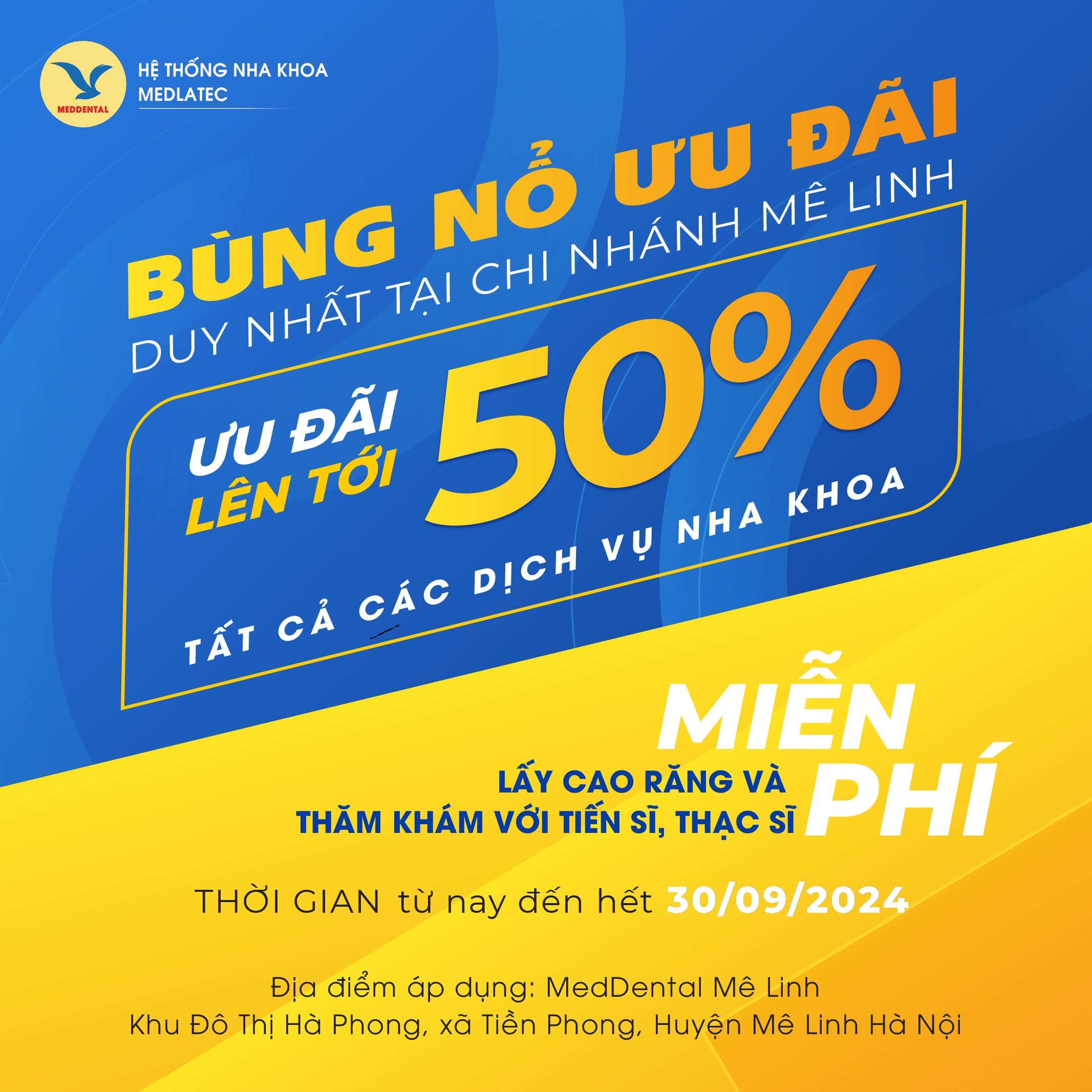 BÙNG NỔ ƯU ĐÃI LÊN ĐẾN 50% - DUY NHẤT TẠI CHI NHÁNH MÊ LINH