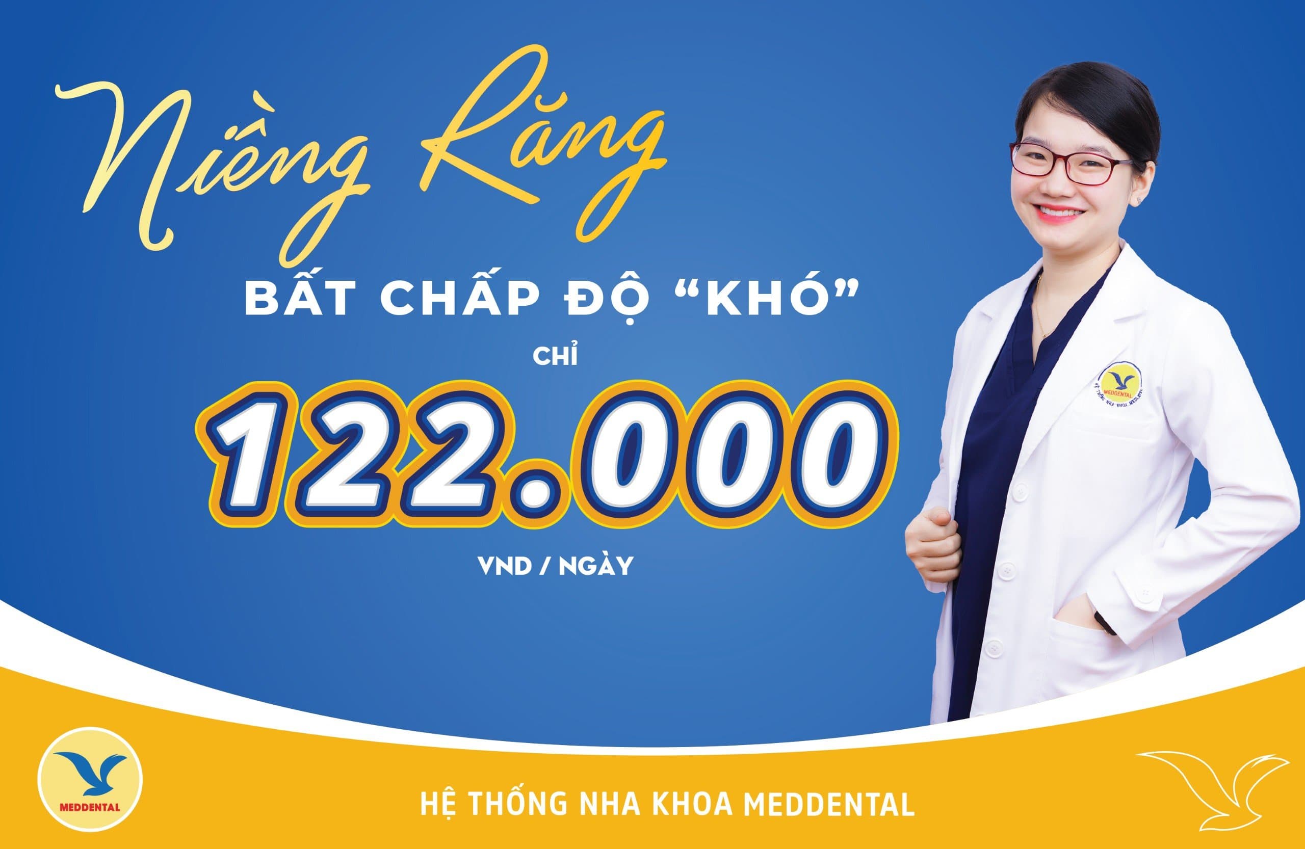 Niềng răng bất chất độ khó chỉ 122.000vnđ/ngày